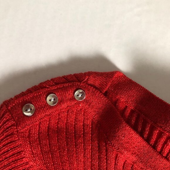 Lane Byrant Red sparkly sweeter with Small silver button on the shoulders 14/16 - Picture 7 of 7